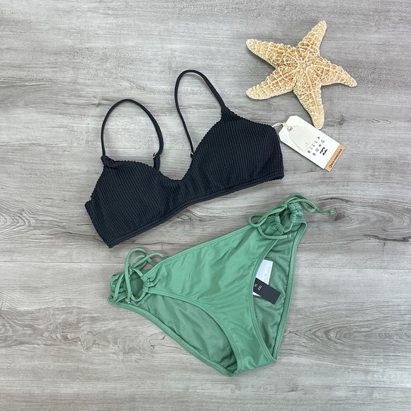 ☀️O’Neill☀️ BILLABONG☀️ SUMMER HIGH BRALETTE SALTWATER SOLIDS MINA BOTTOM BIKINI - Picture 2 of 12